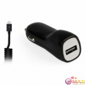 Автомобильное ЗУ Smartbuy NITRO, вых.ток 1А, 1USB + витой кабель MicroUSB, черное (SBP-1501MC-V)