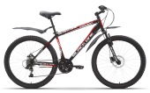 Велосипед BLACK ONE Hooligan Disc 26" черно-красный 13" (H000003704)(скоростей 18, ТормозаJAK-YK5 дисковые механич., переключатели - SHIMANO RD-TY21A/DNP, диаметр колес 26", тип амортизации(вилка) - пружинная стальная, вид велосипеда - хардтейл, м