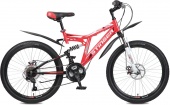 Велосипед STINGER 24" HIGHLANDER 100D 16,5" красный(24SFD.HIGH10D.16RD6 TZ30/TY21/RS35)