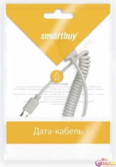 Дата-кабель Smartbuy USB - micro USB, спиральный, длина 1,0 м, белый (iK-12sp white)