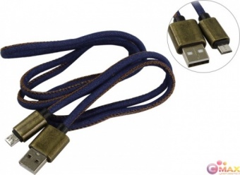 Дата-кабель Smartbuy USB - micro USB, джинсовый, длина 1,2 м, (iK-12 blue Jeans)