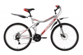 Велосипед CHALLENGER  Enduro Lux 26" серебристо-красный 21" (H000004225)(скоростей 18, ТормозаJAK-YK5 дисковые механич., переключатели - SHIMANO RD-TY21A/DNP, диаметр колес 26", тип амортизации(вилка) - пружинная стальная, вид велосипеда - двухпод