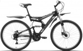 Велосипед CHALLENGER Genesis Lux 26" Black/Silver 21"(H000002224)(скоростей - 18, Тормоза JAK-YK5 дисковые механич., переключатели - Power RD18-A/DNP, диаметр колес - 26", тип амортизации(вилка) - пружинная стальная, вид велосипеда - двухподвес, м