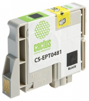 Картридж струйный Cactus CS-EPT0481 черный для Epson Stylus Photo R200/R220/R300/R320/R340/RX500/RX6