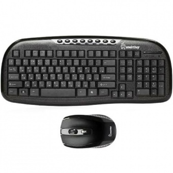 Комплект клавиатура+мышь мультимедийный Smartbuy 205507AG черный