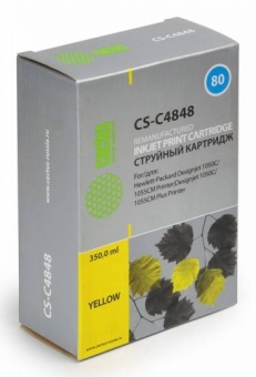 Картридж струйный Cactus CS-C4848 №80 желтый для HP DJ 1050C/1055CM/1000