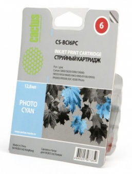Картридж струйный Cactus CS-BCI6PC светло-голубой для Canon BJC-8200; PIXMA MP750/ MP760/ MP780/ iP4