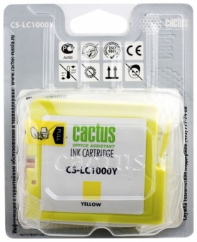 Картридж струйный Cactus CS-LC1000Y желтый для Brother DCP 130C/330С/MFC-240C/5460CN (20мл)